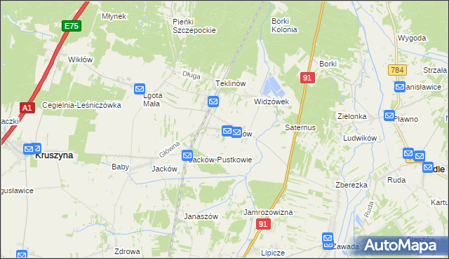 mapa Widzów, Widzów na mapie Targeo