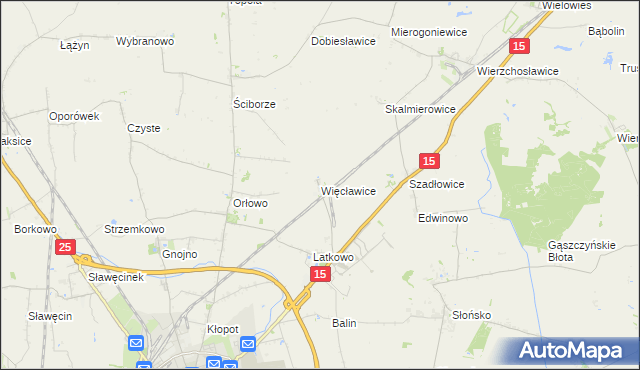 mapa Więcławice gmina Gniewkowo, Więcławice gmina Gniewkowo na mapie Targeo