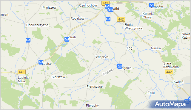 mapa Wieczyn, Wieczyn na mapie Targeo