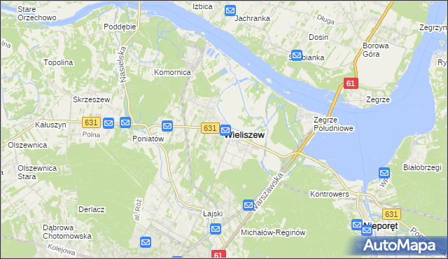 mapa Wieliszew, Wieliszew na mapie Targeo