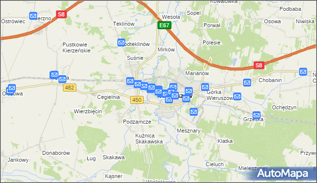mapa Wieruszów, Wieruszów na mapie Targeo