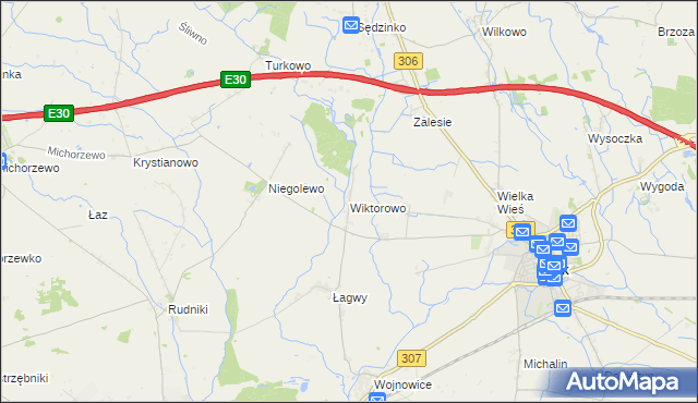 mapa Wiktorowo gmina Buk, Wiktorowo gmina Buk na mapie Targeo