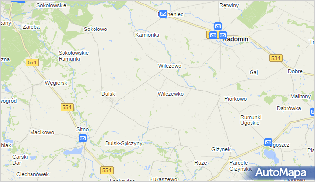 mapa Wilczewko, Wilczewko na mapie Targeo