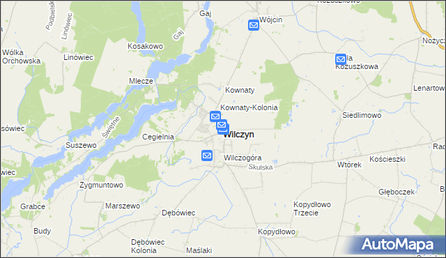 mapa Wilczyn powiat koniński, Wilczyn powiat koniński na mapie Targeo