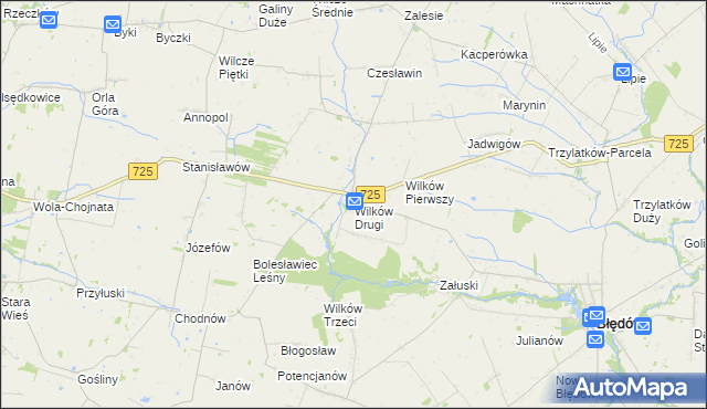 mapa Wilków Drugi, Wilków Drugi na mapie Targeo