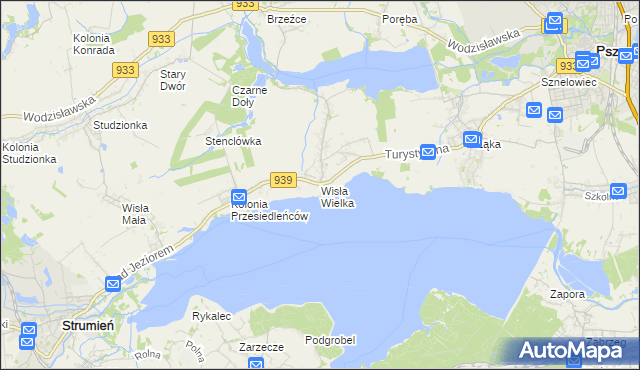 mapa Wisła Wielka, Wisła Wielka na mapie Targeo