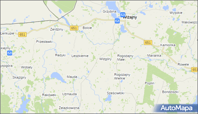 mapa Wiżgóry, Wiżgóry na mapie Targeo