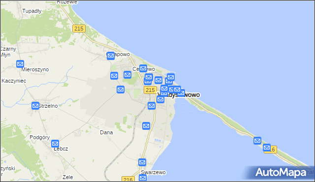 mapa Władysławowo powiat pucki, Władysławowo powiat pucki na mapie Targeo