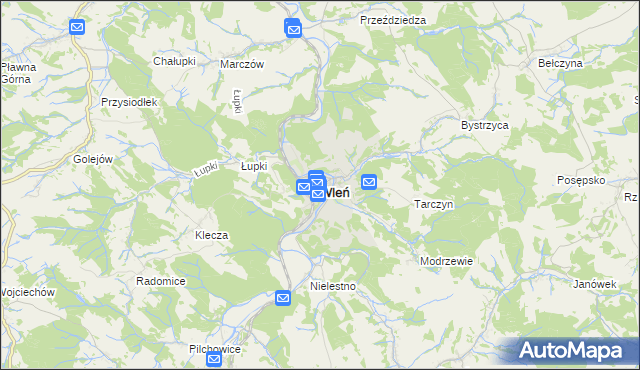 mapa Wleń, Wleń na mapie Targeo