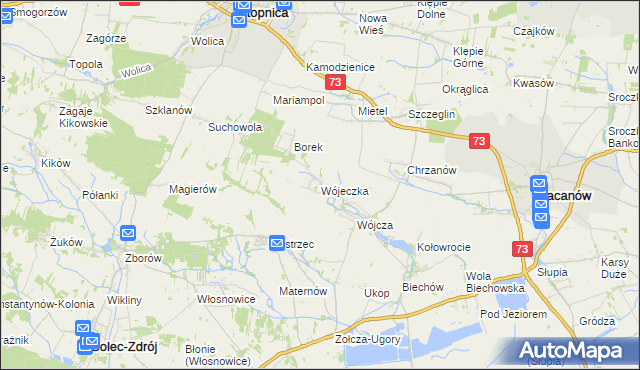 mapa Wójeczka, Wójeczka na mapie Targeo