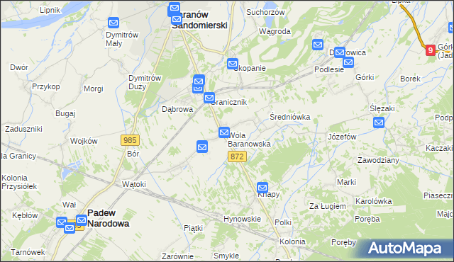 mapa Wola Baranowska, Wola Baranowska na mapie Targeo