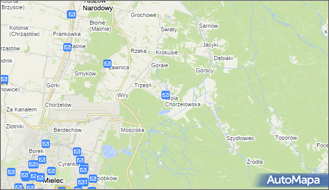 mapa Wola Chorzelowska, Wola Chorzelowska na mapie Targeo