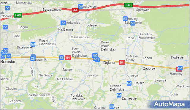 mapa Wola Dębińska, Wola Dębińska na mapie Targeo