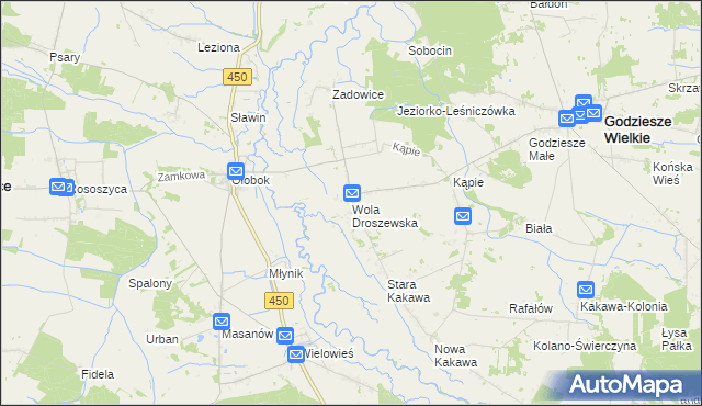 mapa Wola Droszewska, Wola Droszewska na mapie Targeo