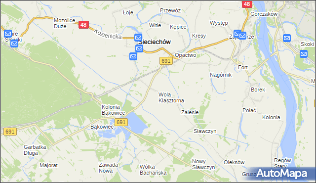 mapa Wola Klasztorna, Wola Klasztorna na mapie Targeo