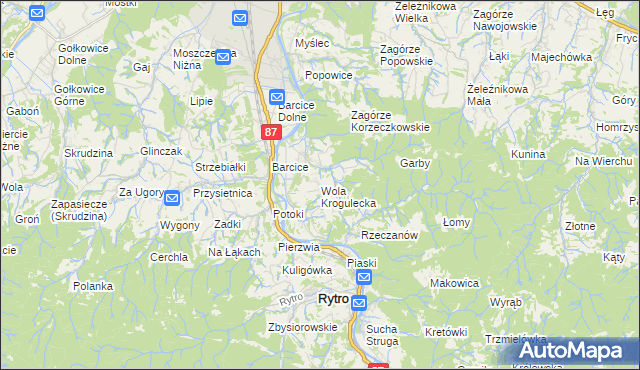 mapa Wola Krogulecka, Wola Krogulecka na mapie Targeo