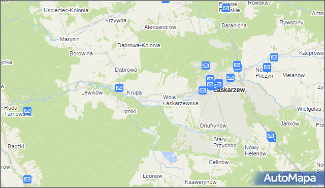 mapa Wola Łaskarzewska, Wola Łaskarzewska na mapie Targeo