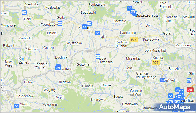 mapa Wola Łużańska, Wola Łużańska na mapie Targeo