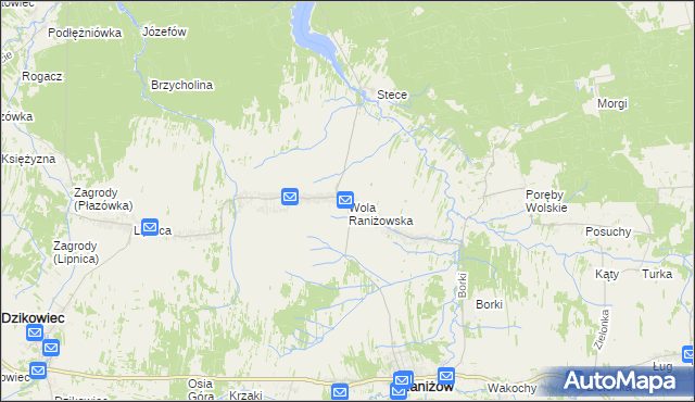 mapa Wola Raniżowska, Wola Raniżowska na mapie Targeo