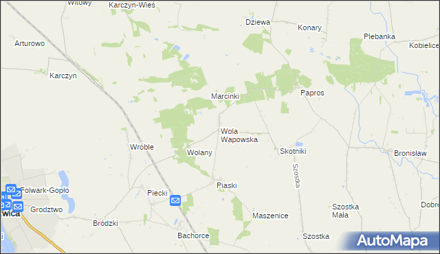 mapa Wola Wapowska, Wola Wapowska na mapie Targeo