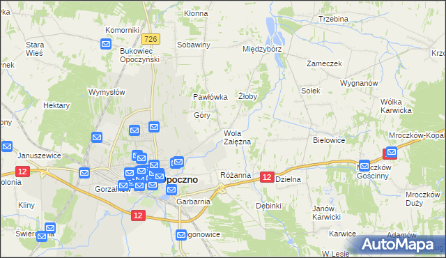 mapa Wola Załężna, Wola Załężna na mapie Targeo