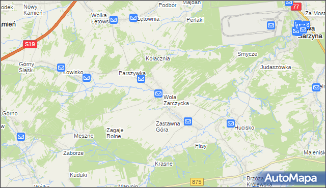 mapa Wola Zarczycka, Wola Zarczycka na mapie Targeo