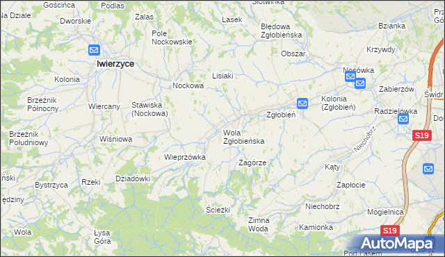 mapa Wola Zgłobieńska, Wola Zgłobieńska na mapie Targeo