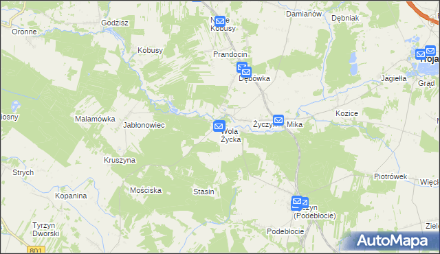 mapa Wola Życka, Wola Życka na mapie Targeo