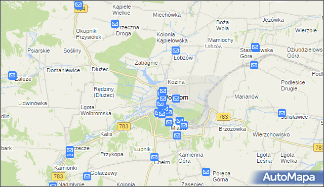 mapa Wolbrom, Wolbrom na mapie Targeo