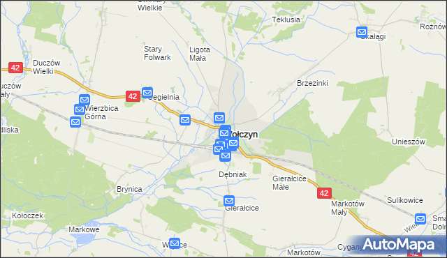 mapa Wołczyn powiat kluczborski, Wołczyn powiat kluczborski na mapie Targeo