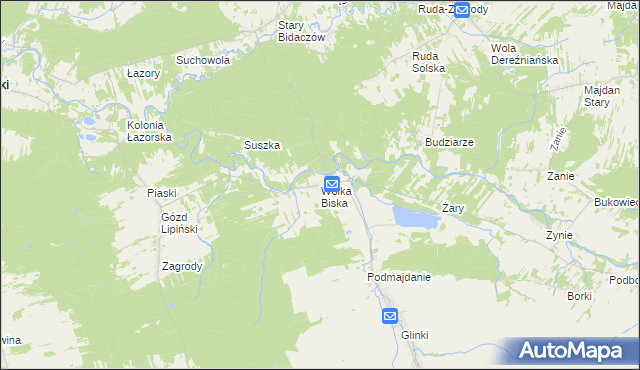 mapa Wólka Biska, Wólka Biska na mapie Targeo