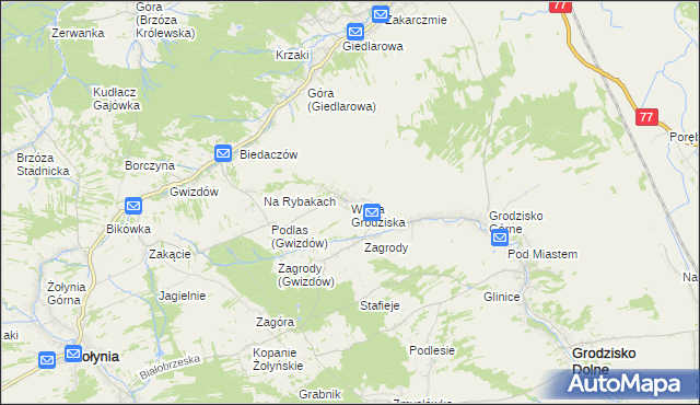 mapa Wólka Grodziska gmina Grodzisko Dolne, Wólka Grodziska gmina Grodzisko Dolne na mapie Targeo