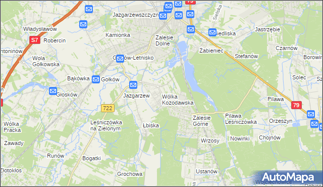 mapa Wólka Kozodawska, Wólka Kozodawska na mapie Targeo