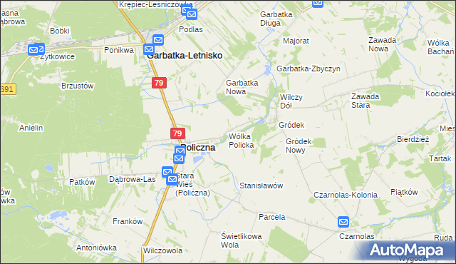 mapa Wólka Policka, Wólka Policka na mapie Targeo