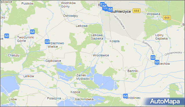 mapa Wrocławice, Wrocławice na mapie Targeo