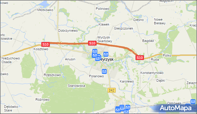 mapa Wyrzysk, Wyrzysk na mapie Targeo