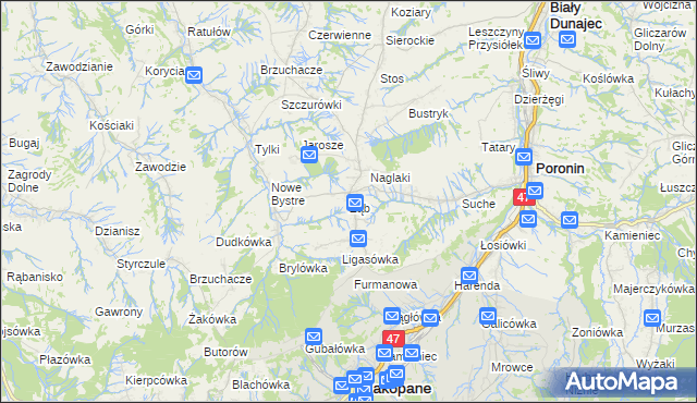 mapa Ząb, Ząb na mapie Targeo