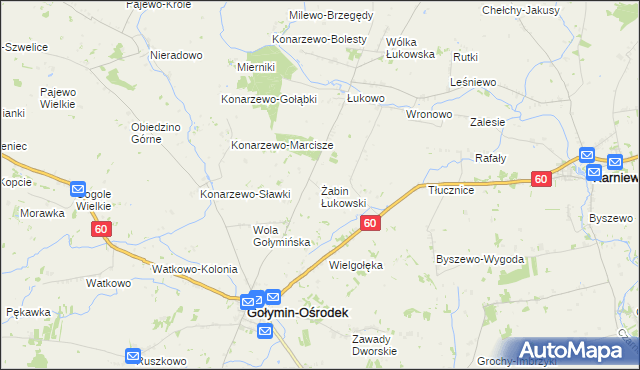 mapa Żabin Łukowski, Żabin Łukowski na mapie Targeo