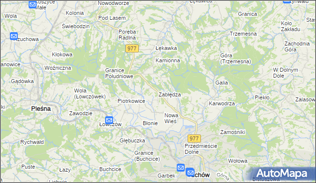 mapa Zabłędza, Zabłędza na mapie Targeo