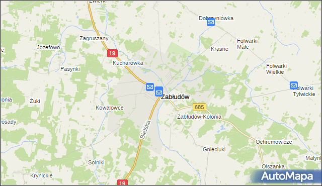 mapa Zabłudów, Zabłudów na mapie Targeo