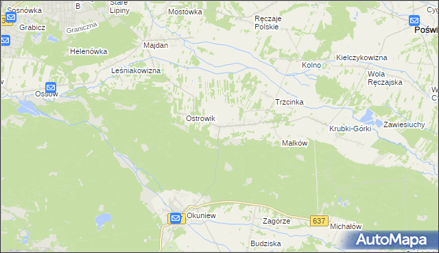 mapa Zabraniec, Zabraniec na mapie Targeo