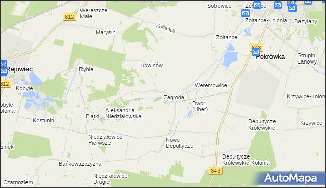 mapa Zagroda gmina Chełm, Zagroda gmina Chełm na mapie Targeo