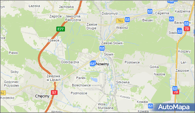 mapa Zagrody gmina Sitkówka-Nowiny, Zagrody gmina Sitkówka-Nowiny na mapie Targeo