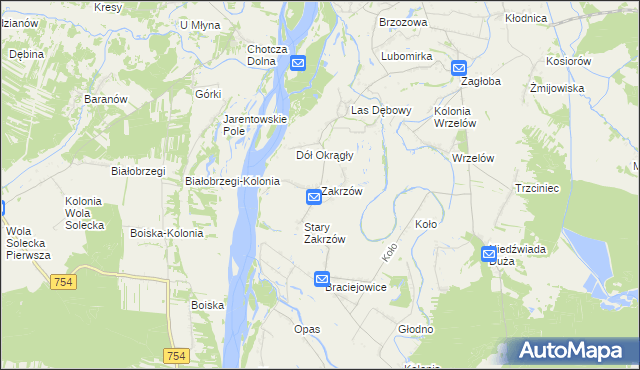 mapa Zakrzów gmina Łaziska, Zakrzów gmina Łaziska na mapie Targeo