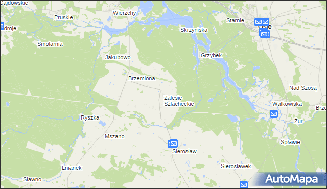 mapa Zalesie Szlacheckie, Zalesie Szlacheckie na mapie Targeo