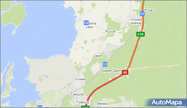 mapa Załom gmina Goleniów, Załom gmina Goleniów na mapie Targeo