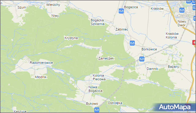 mapa Zameczek gmina Kluczbork, Zameczek gmina Kluczbork na mapie Targeo