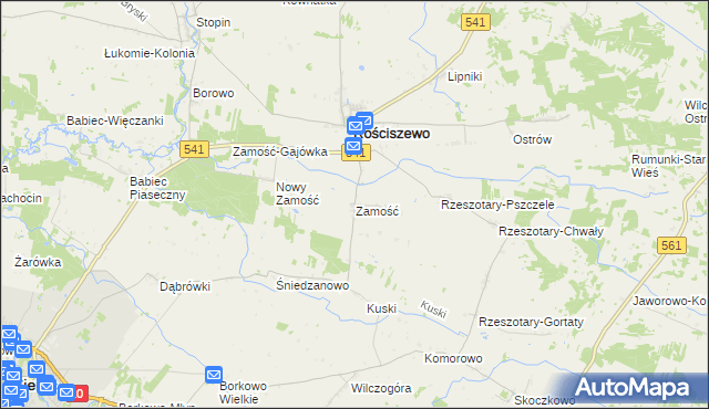 mapa Zamość gmina Rościszewo, Zamość gmina Rościszewo na mapie Targeo