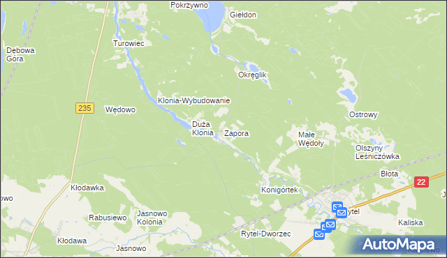 mapa Zapora, Zapora na mapie Targeo