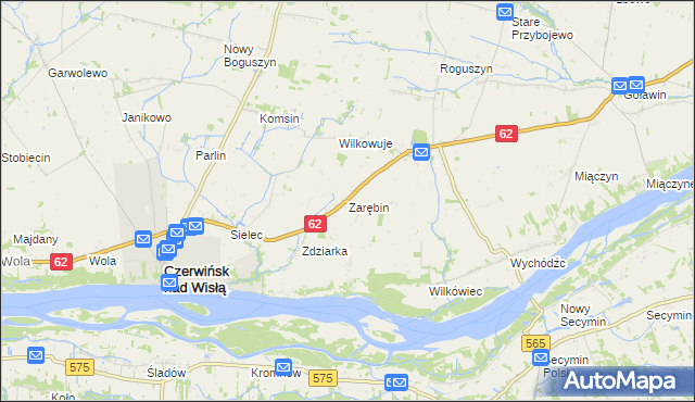 mapa Zarębin, Zarębin na mapie Targeo